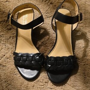 Michael Kors Black Woven Strap Sandals